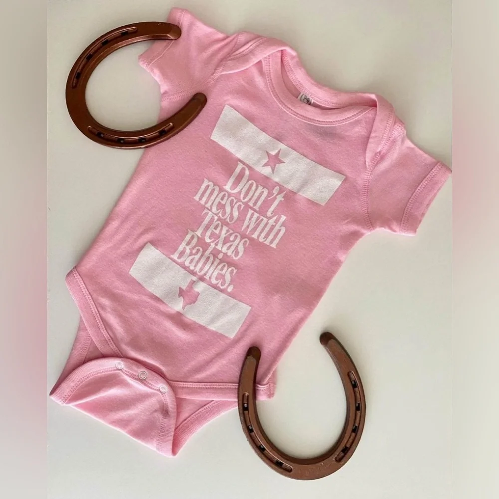 NEW 3-6 Month Pink Texas Baby Onesie Shirt Country Southern Outfit Funny Novelty